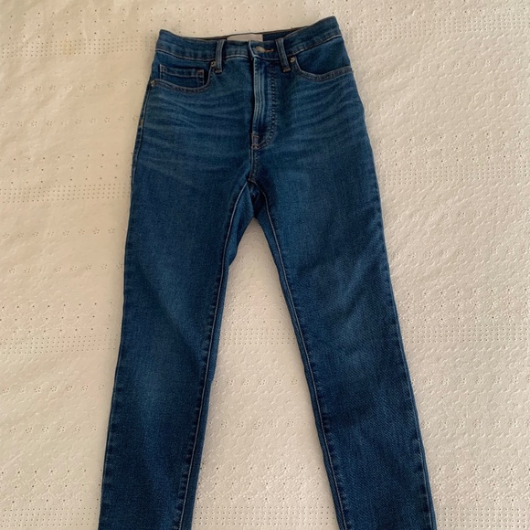Everlane Authentic Stretch High-Rise Skinny, 24 Ankle, Mid Blue - Picture 2 of 10